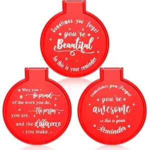 Red Inspirational Compact Mirror Set (6pcs)
